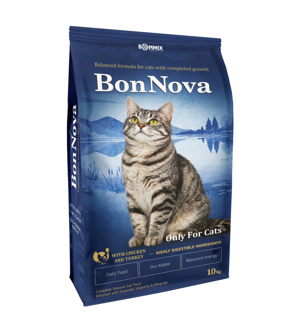 BonNova Hrana uscata pentru pisici, cu Pui si Curcan, 10kg
